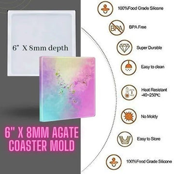 6" x 8mm SQUARE COASTER MOLD - URP195-RM
