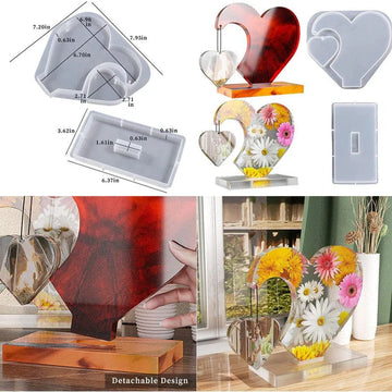 2 In 1 Heart Side Hanging Shaped Photo Frame Mould