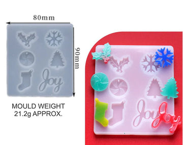 6 Cavity Christmas Pendant & Keychain Mould SM0093/84297D
