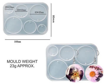 6 Cavity Round Jewellery & Keychain Mould SRN284