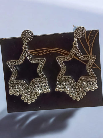EAR RING JHUMKA SILVER STAR