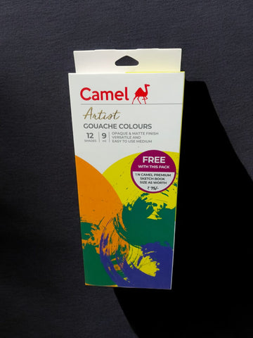 CAMEL GOUACHE COLOURS 12 SHADES 9 ML