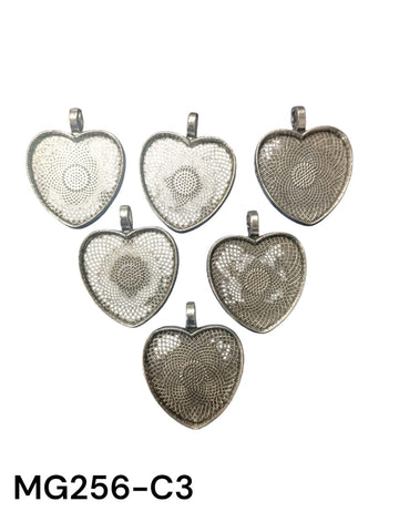 HEART SHAPE METAL 6 PC SILVER MG256C3