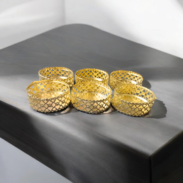 AP 2 CANDLE METAL KATORI BIG SET OF 6