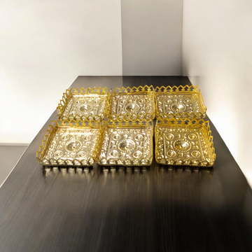 A.P 1 CANDLE MATAL KATORI BIG SET OF 6