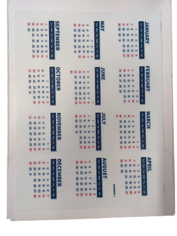 CALENDAR 1 RESIN INSERT SHEET