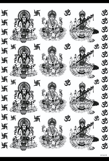 LAXMI GANESH SARASWATI JI EMBOSS SHEET