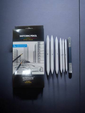 Art 24pc Sketch/Drawing Graphite Pencil + 6pc Paper Stump + 13cm Pencil Extender