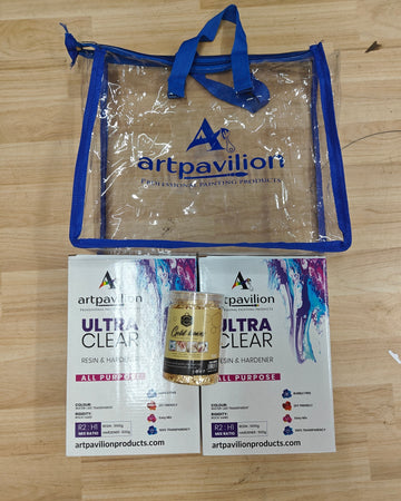 ART PAVILION 2:1 RESIN AND HARDNER SET COMBO AND FREE 10GRMS FLAKES
