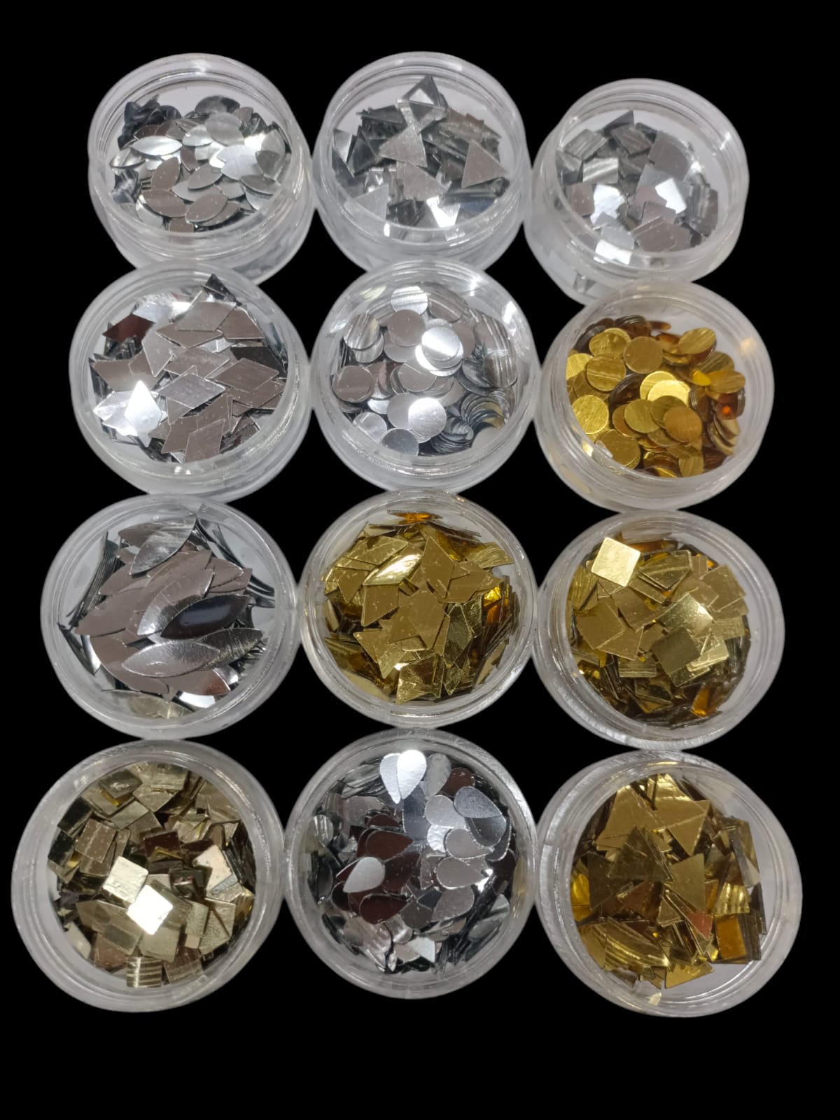 RESIN SEQUENCE SET OF 12 PCS GOLD AND SILVER