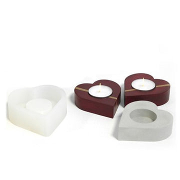 3"HEART SHAPE - TEALIGHT CANDLE HOLDER MOLD - URP155-RM