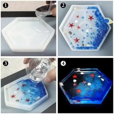 4" Hexagon Coaster Mould - URP165- RM