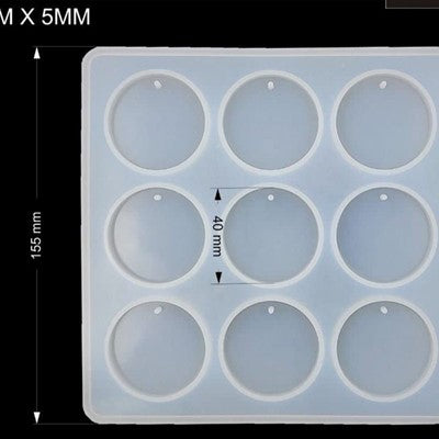 9 Cavity Round Pendant Jewellery & Keychain Mould URP247-RM
