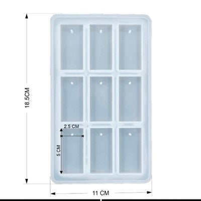 1" X 2" X 5MM - 9 CAVITY - SILICONE MOLD URP249-RM