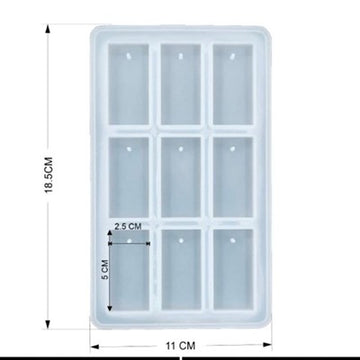 1" X 2" X 5MM - 9 CAVITY - SILICONE MOLD URP249-RM