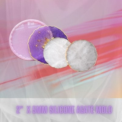 2" Round Agate Coaster & Keychain Pendant Mould - URP259- RM