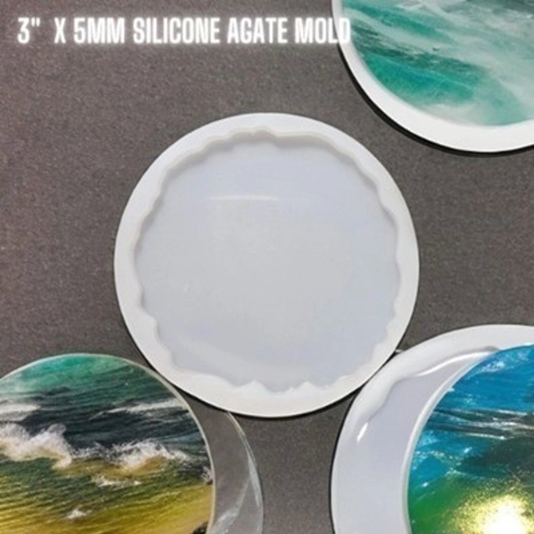 3" Round Agate Coaster Mould - URP260- RM