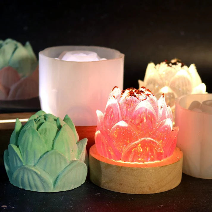 3D Lotus Candle Mould SM0296