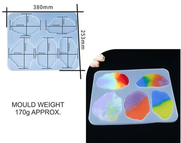 5 Cavity Agate Coaster Mould URP067