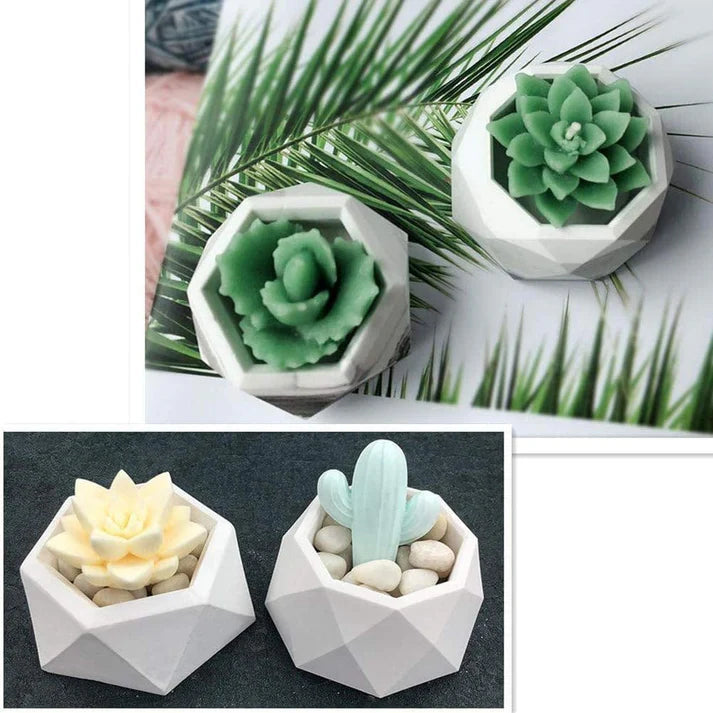 6-Corner Flower Pot & Tea Light Candle Holder Mould SRN 214