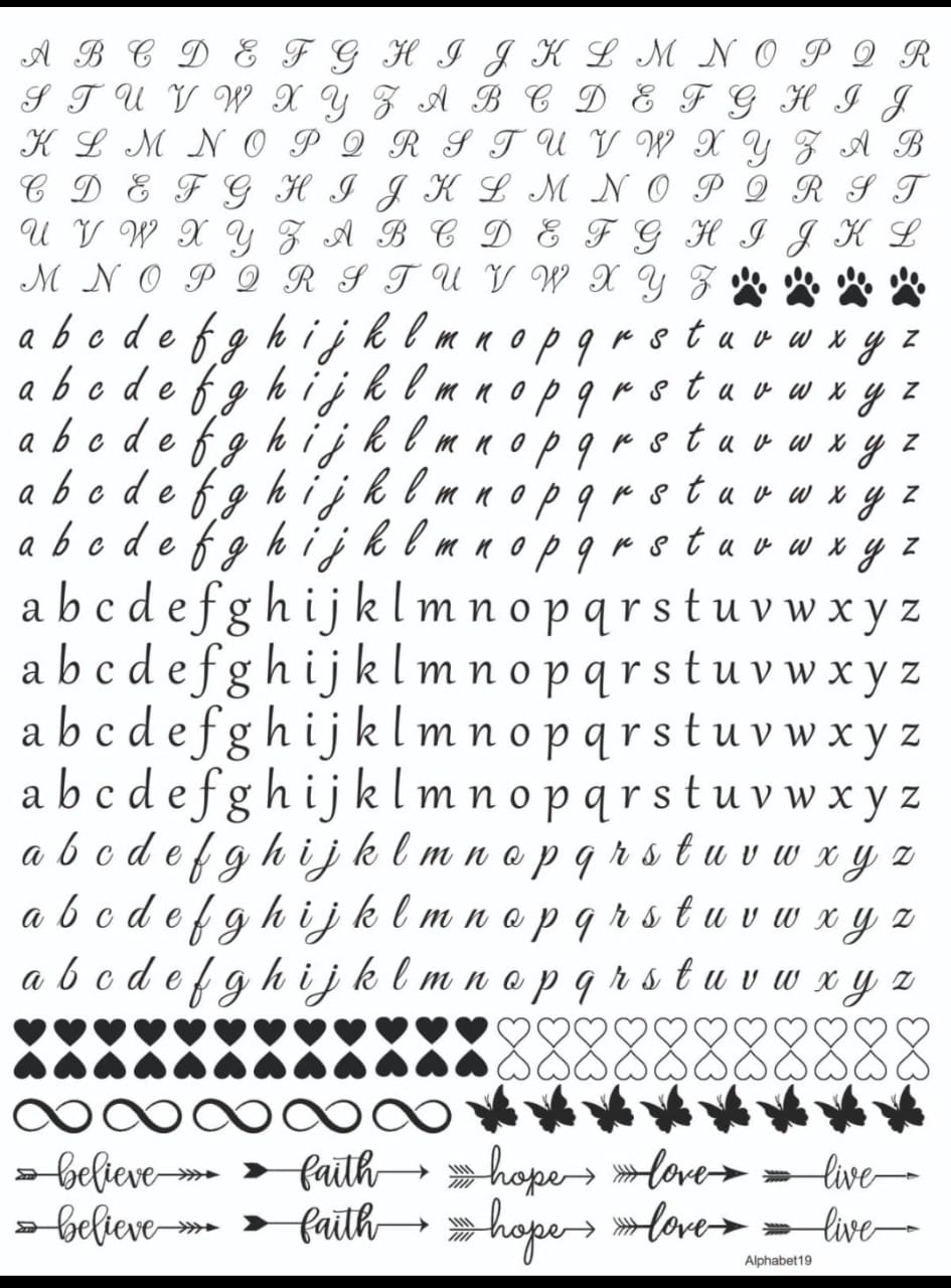 ALPHABET 19 RESIN STICKER