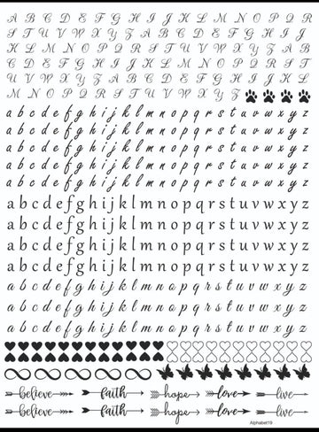 ALPHABET 19 RESIN STICKER