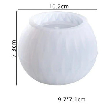 ROUND GEOMETRIC PLANTER & TEA LIGHT CANDLE HOLDER MOULD 86385