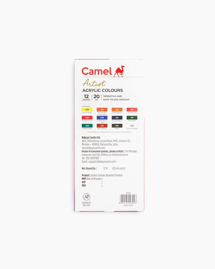 Camel  Artist  Acrylic  Colours