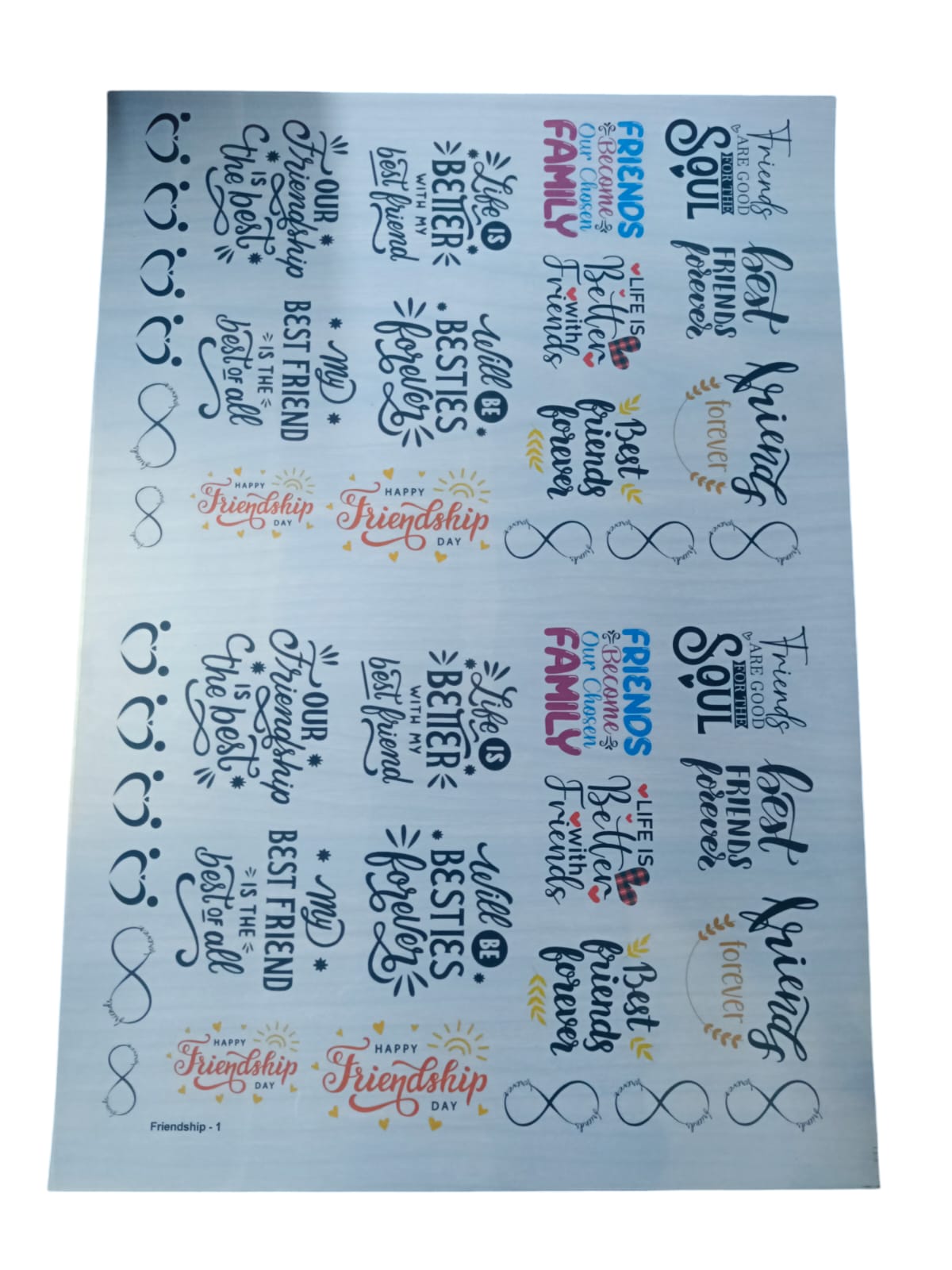 RESIN INSERT SHEET FRIENDSHIP 1