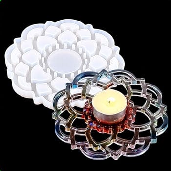 Floral Tea Light Candle Holder Mould URP218