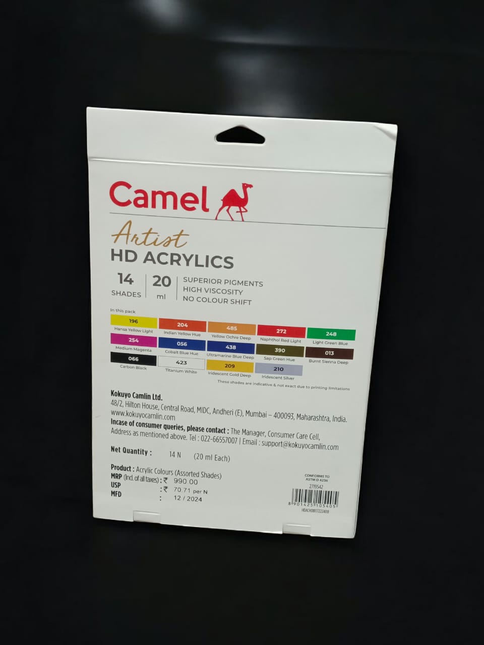 CAMEL HD ACRYLICS 14 SHADES 20 ML