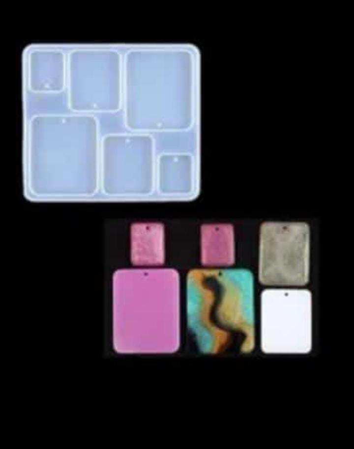 6 Cavity Rectangle Jewellery & Keychain Mould SRN255