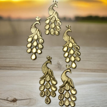 Metal Charms Peacock set of 5