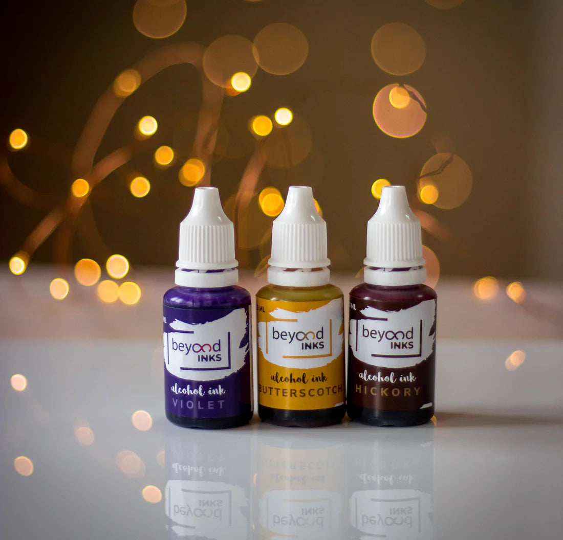 Alcohol Ink Pack #2 (Keto Version) - Butterscotch, Violet & Hickory