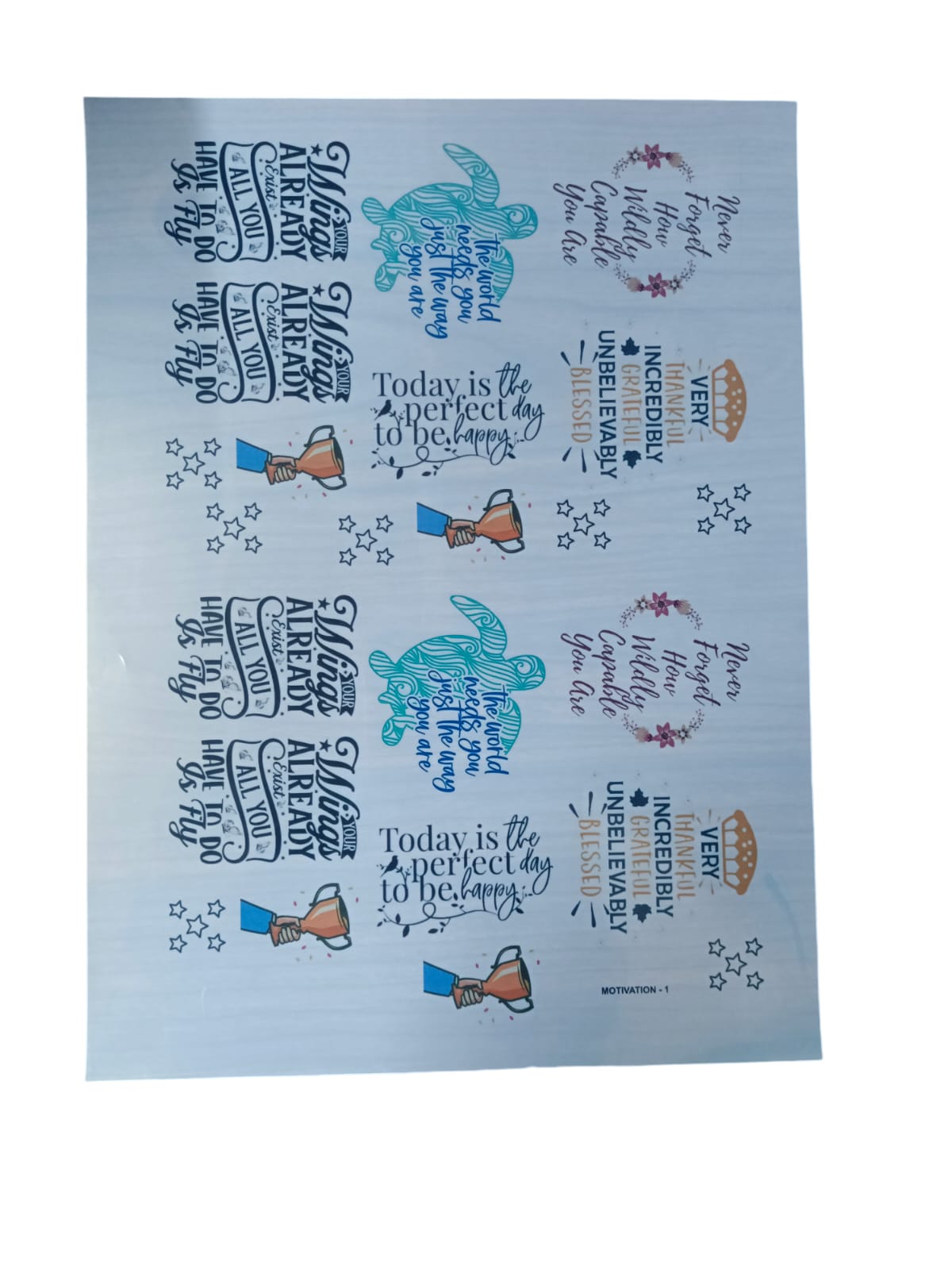 RESIN INSERT SHEET MOTIVATION  1
