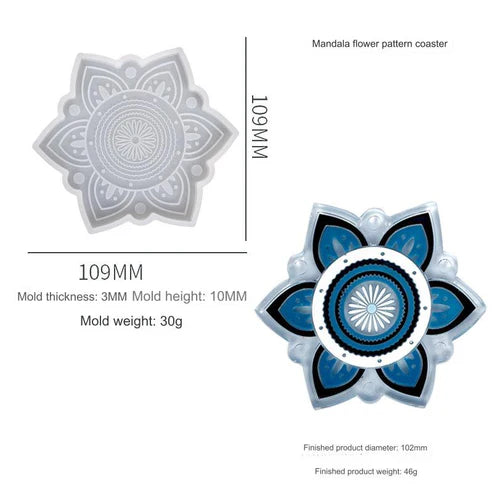Mandala Pattern Flower Coaster Mould SM0651