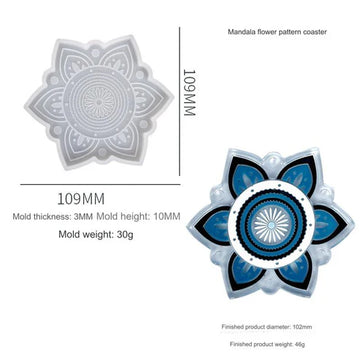 Mandala Pattern Flower Coaster Mould SM0651