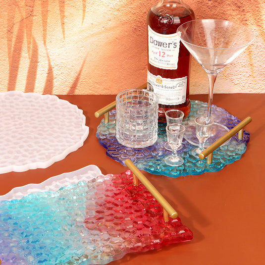 Round Agate Mosaic Texture Tray Mould SKU:SM0387