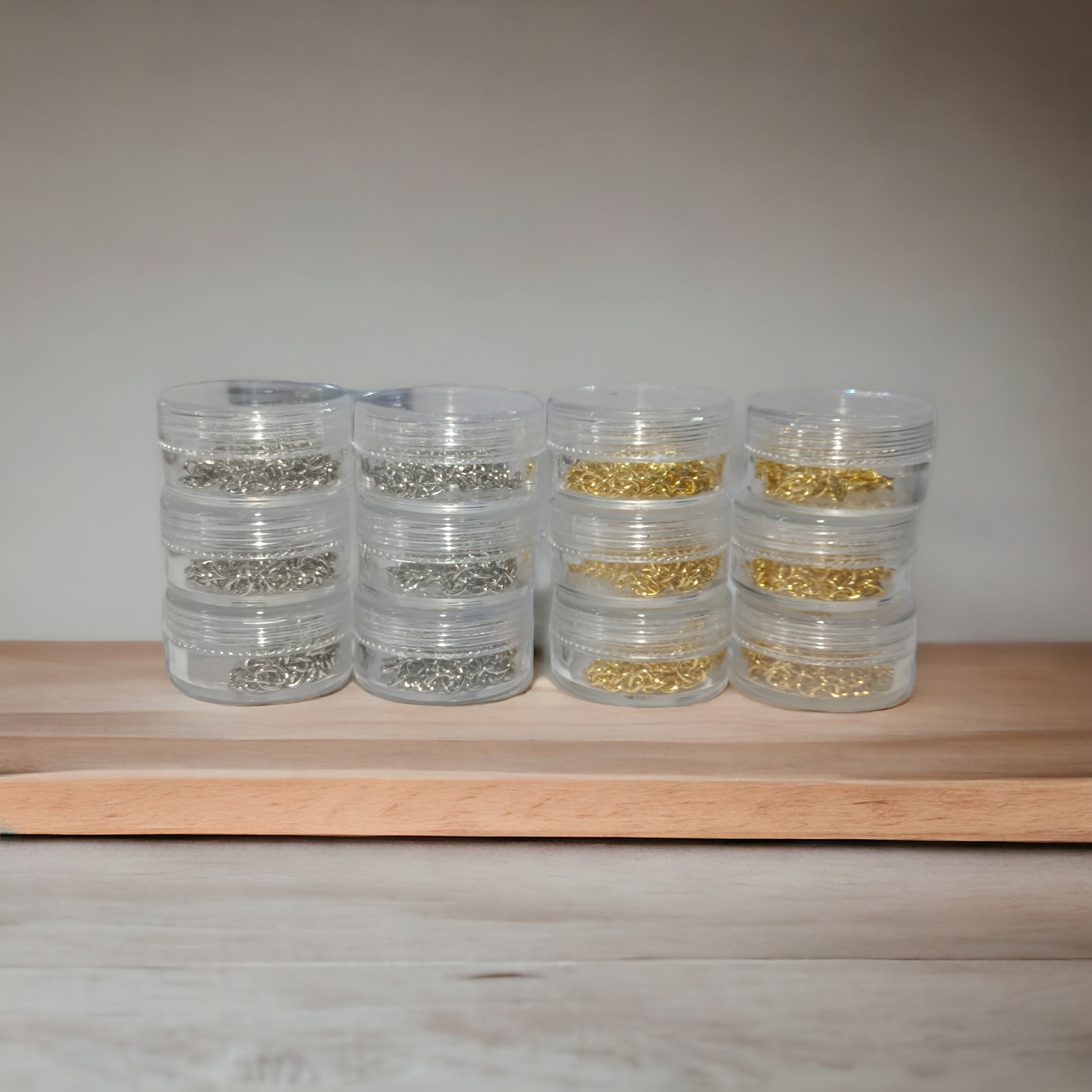 RESIN ACCESSORIES PACK OF 12 GOLD AND SILVER