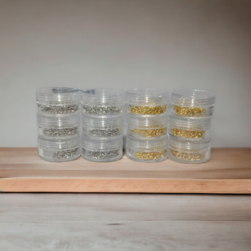 RESIN ACCESSORIES PACK OF 12 GOLD AND SILVER