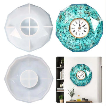 POLYGON DIAMOND CUT CLOCK CASTING MOULD SM0297/84501