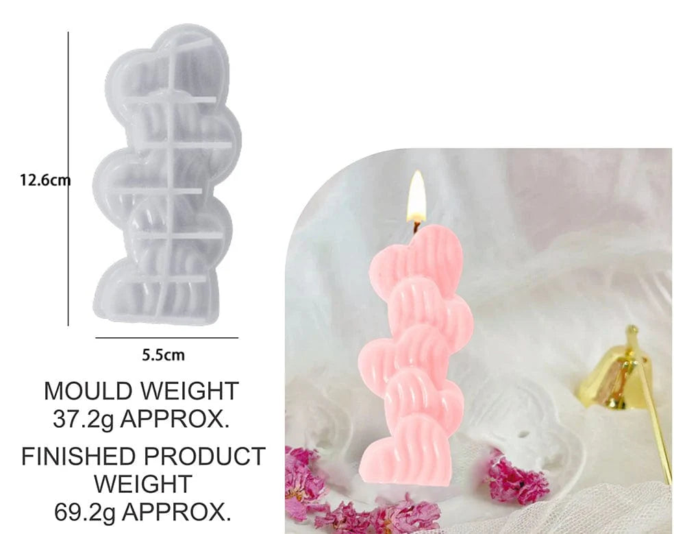 5 STRIPED LOVE CANDLE MOULD SM0591