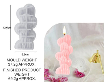 5 STRIPED LOVE CANDLE MOULD SM0591