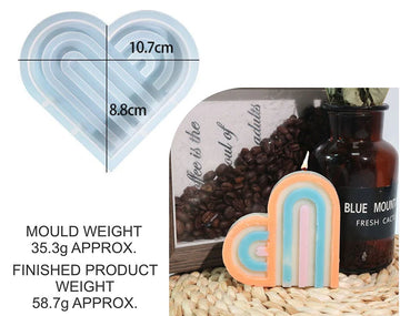 RAINBOW STRIPED LOVE CANDLE (SMALL SIZE) MOULD SM0594
