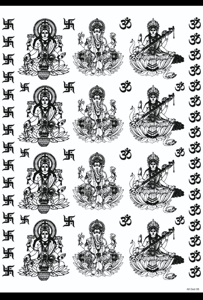 LAXMI GANESH SARASWATI JI EMBOSS SHEET