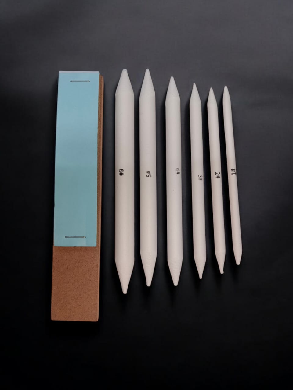 White Paper Art Blending Stump and Tortillon for Student Artists Drawing Shading with Sand Paper for Sharpening Pastel Pencils and Cleaning Paper Stumps