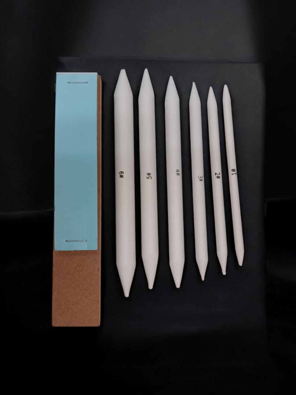 White Paper Art Blending Stump and Tortillon for Student Artists Drawing Shading with Sand Paper for Sharpening Pastel Pencils and Cleaning Paper Stumps