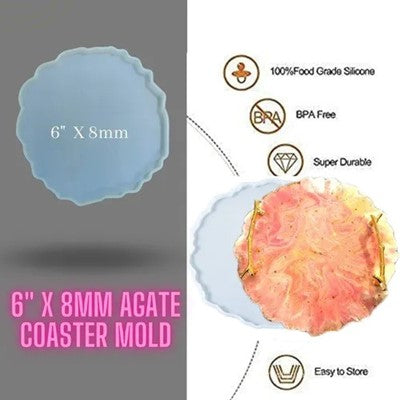 6" Round Agate Coaster Mould - URP194-RM