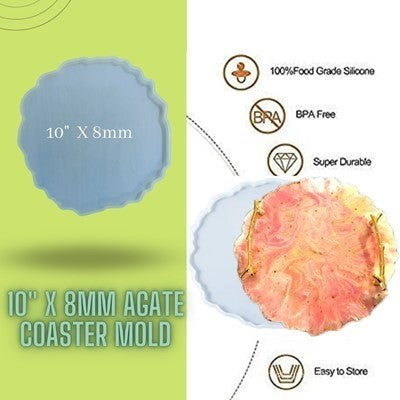 10" Round Agate Tray Mould - URP197-RM
