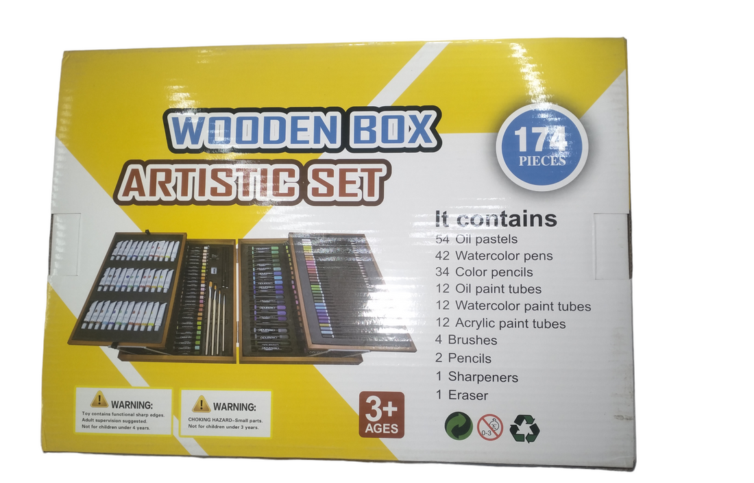 WOODEN  BOX ARTISTIC SET